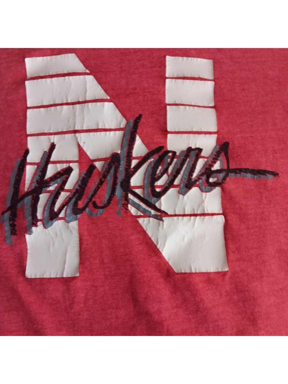 True Vtg 80s Boys T-shirt MEDIUM 10-12 Big RED NEBRASKA HUSKERS SINGLE STITCH